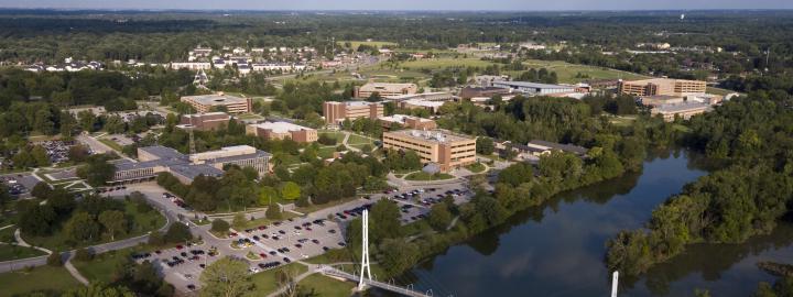 Aerial view of the main campus.